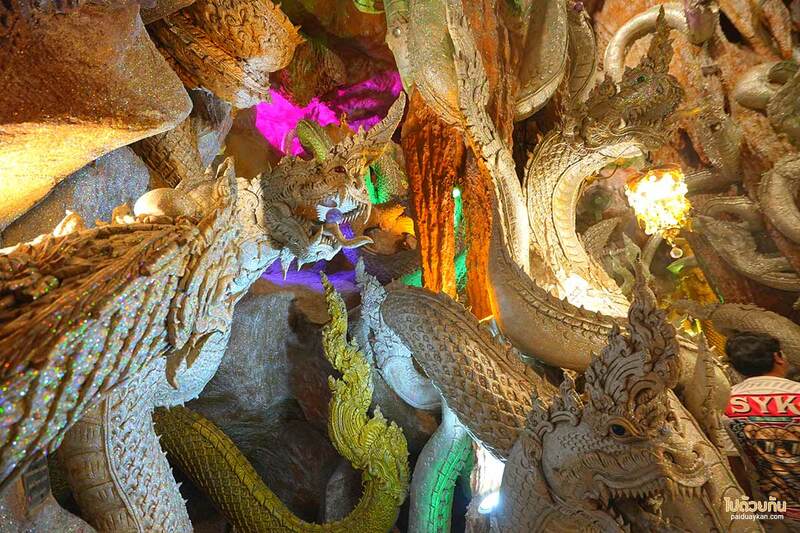 เที่ยวนครนายก, นครนายก, วัดมณีวงศ์ นครนายก, ถ้ำพญานาค วัดมณีวงศ์, วัดมณีวงศ์  รีวิวล่าสุด สร้างเสร็จสมบูรณ์ ชมถ้ำพญานาค พุทธศิลป์อันงดงาม
