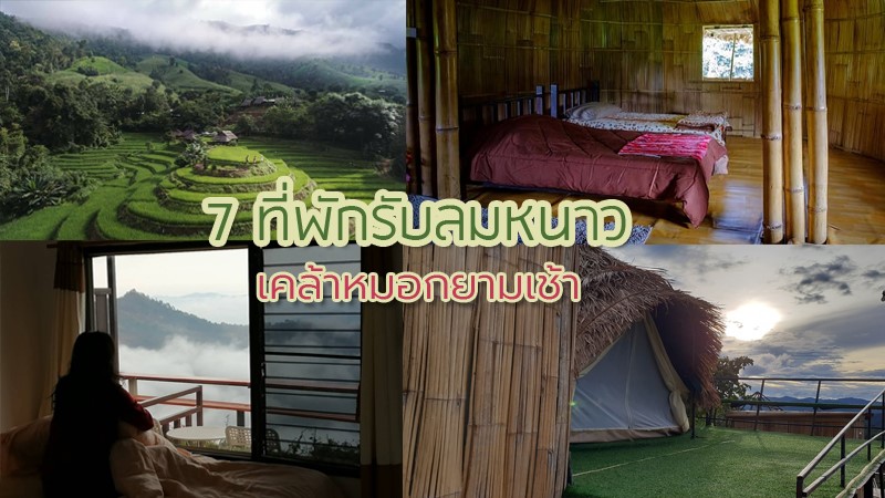 1. ไร่ริมผา จังหวัดเพชรบูรณ์, 2. โตนดิน ฟาร์มสเตย์ จังหวัดพังงา, 3. ผาตั้งฮิลล์ จังหวัดเชียงราย, 4. บ้านห้วยอู่ล่อง รีสอร์ท จังหวัดกาญจนบุรี, 5. ม่อนเหนือโฮมสตย์ จังหวัดเชียงใหม่, 6. โกวิทกระท่อมปลายนา แม่แจ่ม จังหวัดเชียงใหม่, 7. บ้านไม้ไผ่ยักษ์ Giant Bamboo Hut, Top 7+ ที่พักหน้าฝน 2567 สัมผัสบรยากาศความเขียวขจีของต้นไม้ใบหญ้า เคล้าหมอกยามเช้า