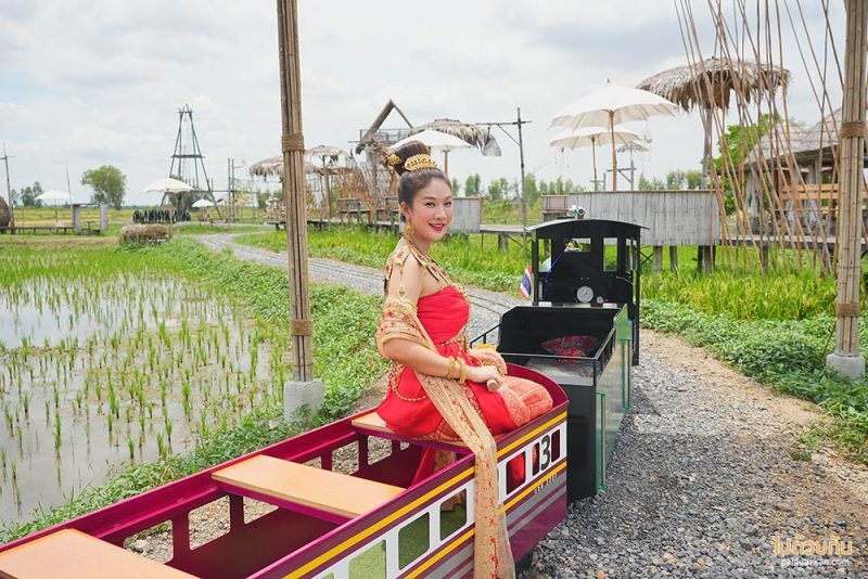 คาเฟ่อยุธยา, ร้านกาแฟอยุธยา, รักษ์นา อยุธยา, นั่งรถไฟจิ๋วอยุธยา ชมวิวทุ่งนา ที่รักษ์นา คาเฟ่